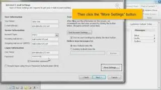 Configuring a POP email account in Outlook 2010