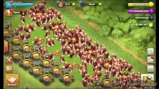 Giants + 100 Clone Spells vs 200 Mortars ||   COC PRIVATE SERVER