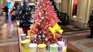 New Year's decorations in GUM in Moscow 2020