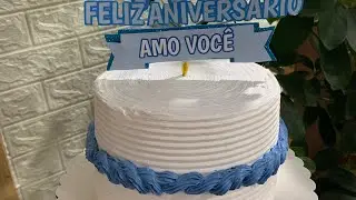 Decoração simples,bolo masculino