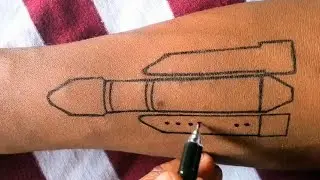 How to draw chandrayan tattoo at home with pen | Temporary Tattoo