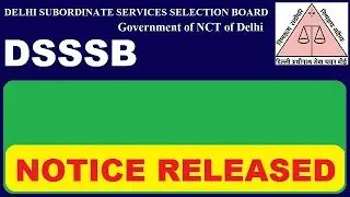 DSSSB New Notice Released | Subham Sen