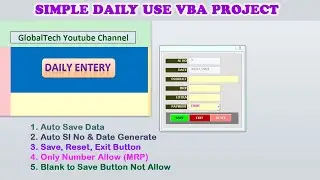 Simple Userform Using Daily Data Entery or Shope Data Management VBA Userform