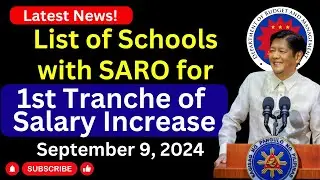 List of Schools with SARO for First Tranche of Salary Increase
