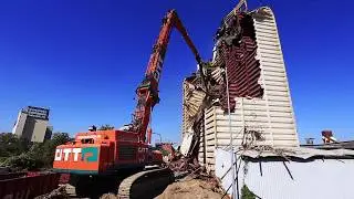 Abbruch des 38m hohen WLV  Silo in Hameln /  Otto Abbruch