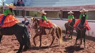 Escaramuza Infantiles show off their new skills. Ajijic. 1.21.24