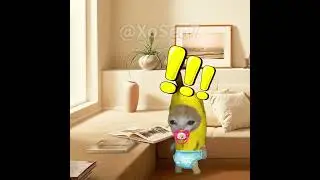 BANANA CAT 🍌🐱 BABY WAS WOKEN BY A KNOCK ON THE DOOR 