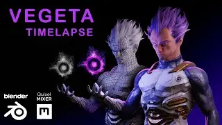 Creating a 3D Model of Vegeta in Blender - Timelapse