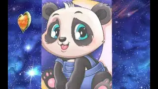 Рисуем панду на луне. Как нарисовать панду. Раскраски. Обучающее видео для детей. Мультфильм.