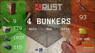 QUADRUPLE BUNKER Rust Base Design 2022 - 93 rockets