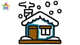 How to draw a house .| Very Very easy House Drawing and coloring painting for kids and toddlers.