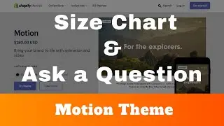 How to add Size Chart, Ask a Question in Product Page? | Tabs Under Product | Motion Theme | # 6