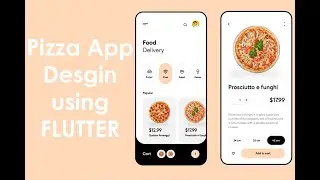 Pizza  delivery app UI using Flutter