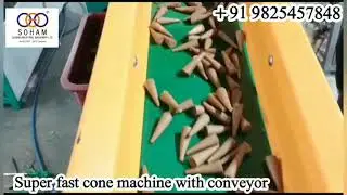 Super fast cone machine with conveyor