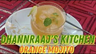 Orange Mojito #DhanrajKitchen #desi #homemade #food #drink #orange #mojito #juice #mint #mocktail