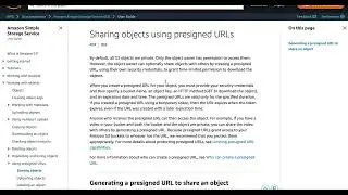 AWS S3 pre signed url - how to provide access to s3 object using pre-signed url