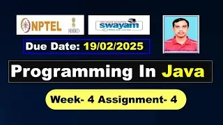 Programming in Java week 4 assignment Answers Solutions nptel assignment 4 | Jan 2025