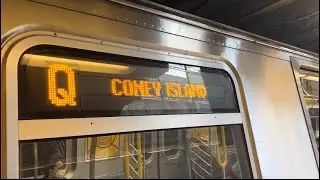 R160B Alstom Q train ride to Coney Island Stillwell Avenue