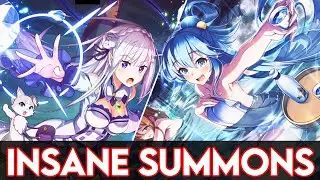 HOW MANY 4 STARS!!!! INSANE REZERO X KONOSUBA FANTASTIC DAYS SUMMONS