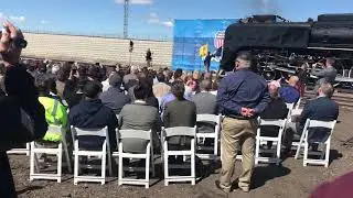 Union Pacific Big boy #4014 arrives at Ogden ceremony