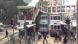 Riding the tram in Hong Kong