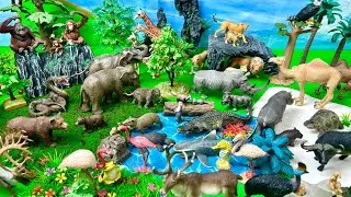 Đồ chơi mô hình- Thế giới động vật hoang dã. Huge Wild Animal Figurines Diorama: Elephant, Lion,...