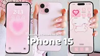 ✨️ iPhone 15 ✨️ 📱| Aesthetic Unboxing & Customization  🎀📦🌸 (ASMR)