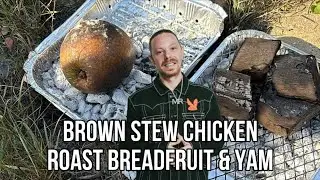 DAY IN THE LIFE M dot R ! COOKING BROWN STEW CHICKEN / ROAST BREADFRUIT & YAM !