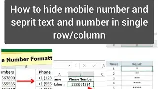 how to hide mobile number and seprit text and number
