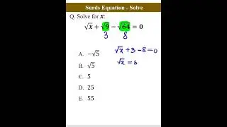 Surds Equation - Solve #shorts #maths #radicals #surds #simplification #mathpractice