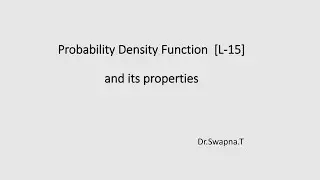 Probability Density Function and its properties