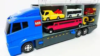 トミカ☆はたらくくるまのトミカのミニカーを開封してコンボイへ収納します☆Unboxing Tomica working car minicars in the convoy!