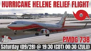 LIVE | MSFS | Hurricane Helene Relief Flight | Commercial Flight | KCLT-KATL-KTPA | Real GA Pilot