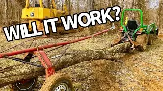 Log Skidding Winch for Compact Tractor - First Test Run in Woods