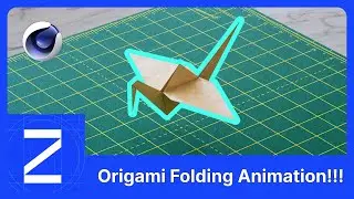 C4D - HOW TO - Origami Crane Folding Animation Tutorial