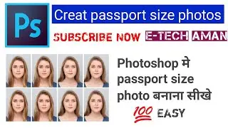 Passport size photo in photoshop | passport size photo kaise bnaye | make passport size photos
