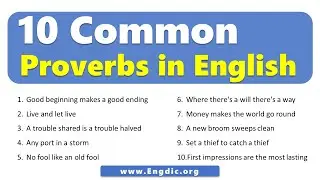 10 Common Proverbs in English (YOU MUST KNOW)