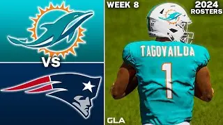 Patriots vs. Dolphins Simulation | Week 8 | Madden 24 Rosters PS5
