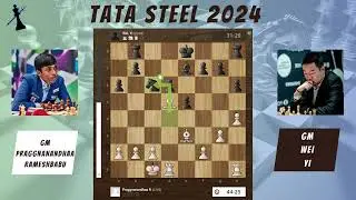 Rameshbabu Praggnanandhaa vs Wei Yi - Round 3 Tata Steel Chess 2024 || King Sacrifice