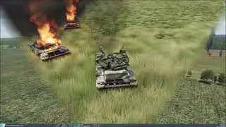 Tank Battle 20 Russian T-90 vs 20 M1A2 Abrams