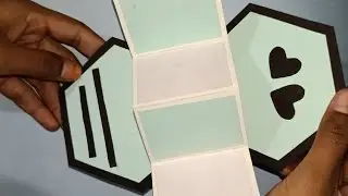 How to make beautiful hexagon pop up card ~ step by step tutorial ~  handmade card for scrapbook