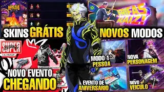 CONFIRMADO SKINS GRÁTIS, MODO SEM HABILIDADE, NOVA PERSONAGEM, VEICULO E MAIS! SERVIDOR AVANÇADO FF