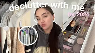 declutter with me for 2024 💌 closet cleanout, school organization & makeup products