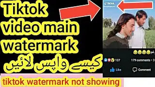 tiktok video water mark solution||Add water mark  in Hindi,Urdu