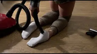 Cozy vacuuming session 