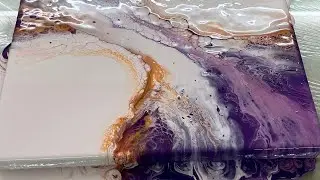 Acrylic pouring Satin Enamel & Metallic Gold, Dutch Pour Pearl Cells Abstract Fluid Art, Art Therapy