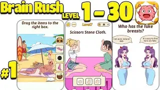 Brain Rush Game Max All Level 1 - 30Gameplay Walkthrough | (iOS - Android)