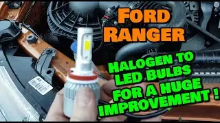 Ford Ranger H11 LED Halogen Replacement Headlight Bulb Installation