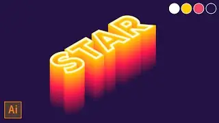 Rainbow Colourful 3D Isometric Text Effect Illustrator