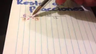 Resta de fracciones - Operaciones con quebrados